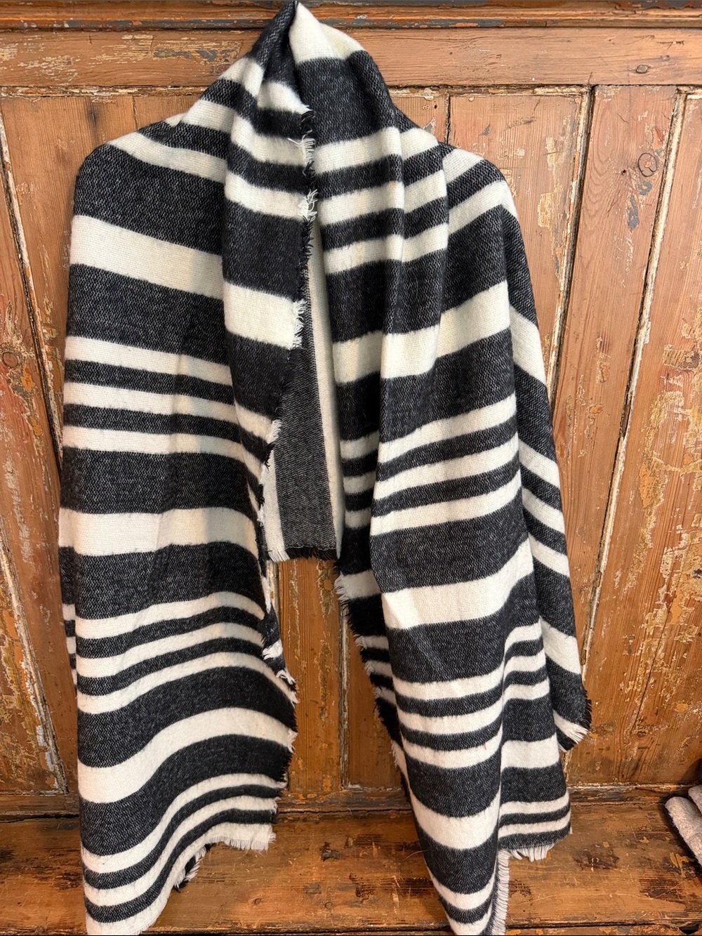 Striped Black and White Women's Wrap Scarf